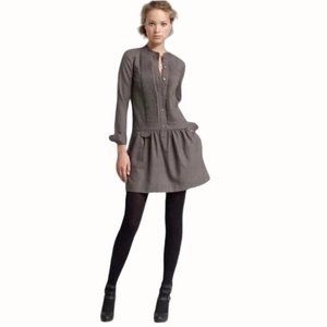 J. Crew Sundrine Flannel Drop Waist Wool Long Sleeve Pockets Shirt Dress Size 0